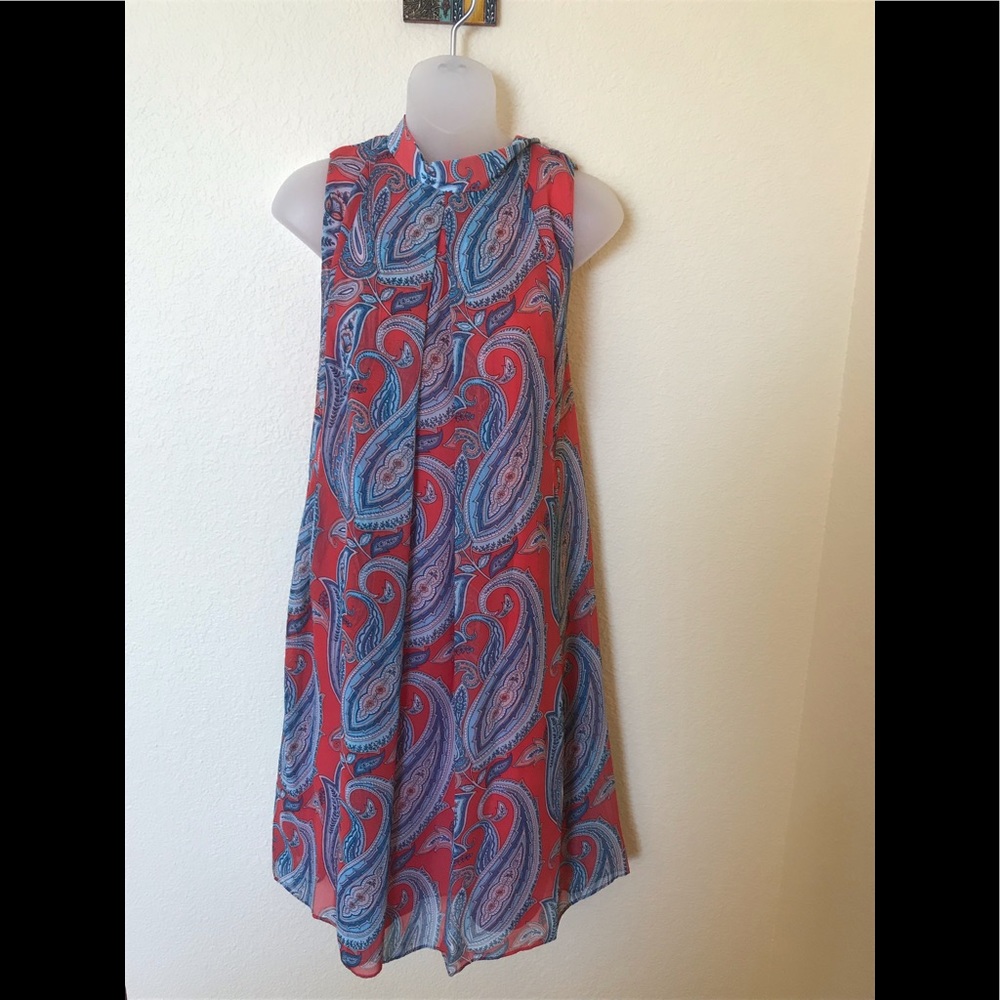 Paisley print sleeveless dress